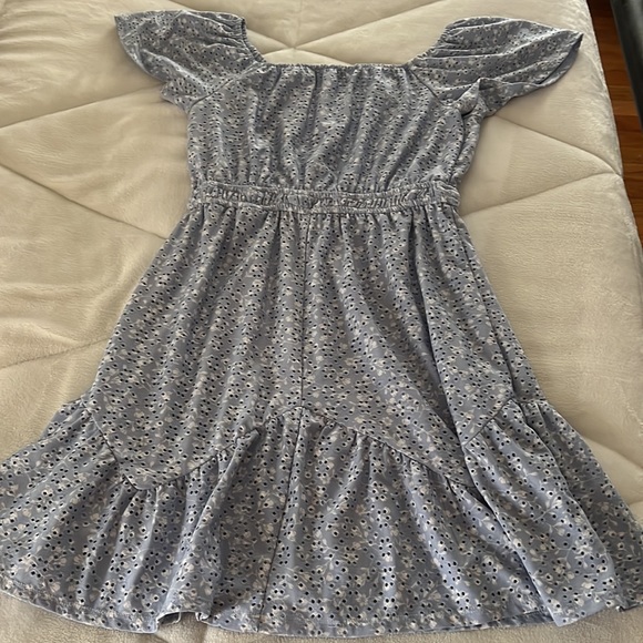 Blue Floral Tween Dress - Picture 2 of 3